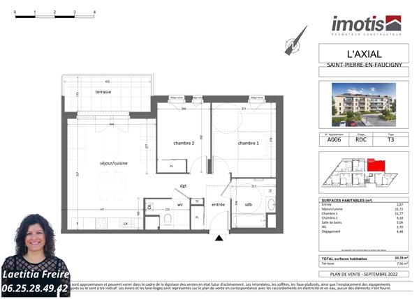 Appartement 3 pièces - 60 m² Exclusivité