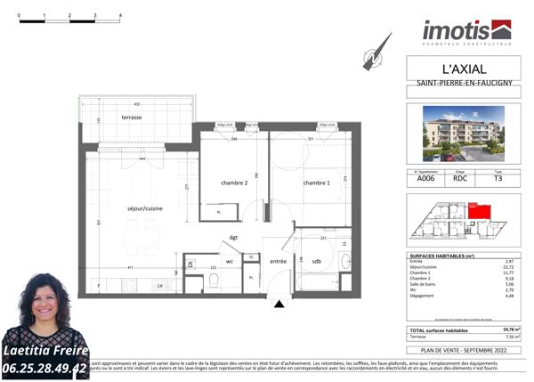 Appartement
         3 pièces
        - 60 m² Exclusivité 260 000 € *