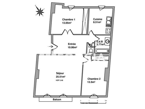 Location Appartement 3 pièces 75.5 m² - 4 RUE MARECHAL FOCH Tarbes 65000
