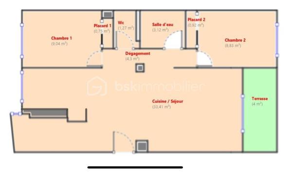 Appartement de 61,64 m²