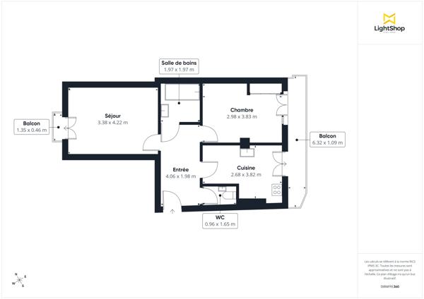 Appartement 2 pièces 48 m² avec balcon - Mirabeau, Paris 16ème