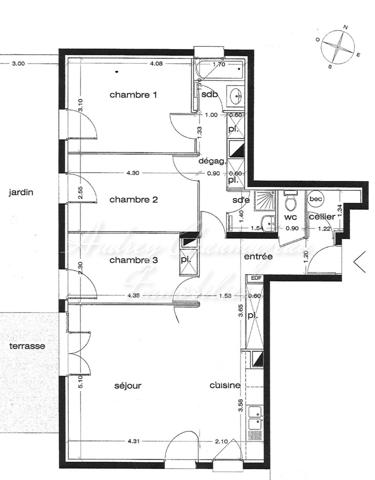Appartement à vendre 4 pièces 88 m² Massy