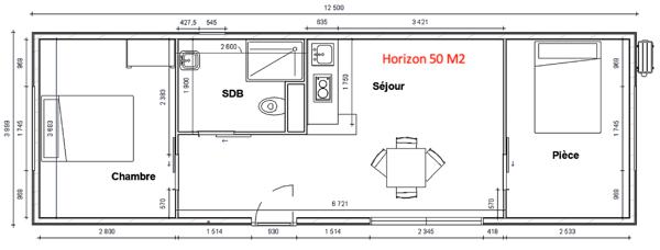 Maison 1 pièce - 15 m²