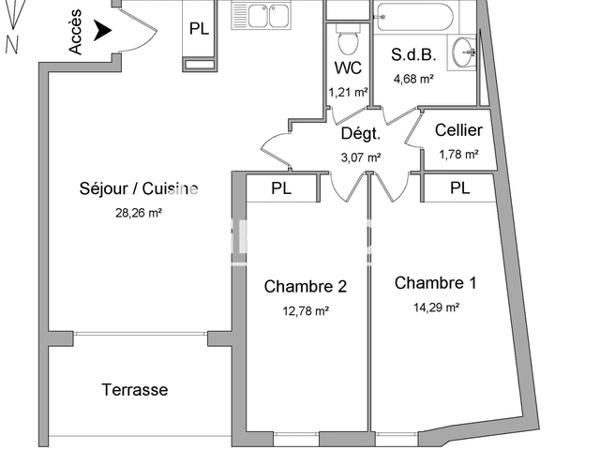 Location Appartement 3 pièces 66.07 m² - 171 BD PONT DE VIVAUX Marseille 13010