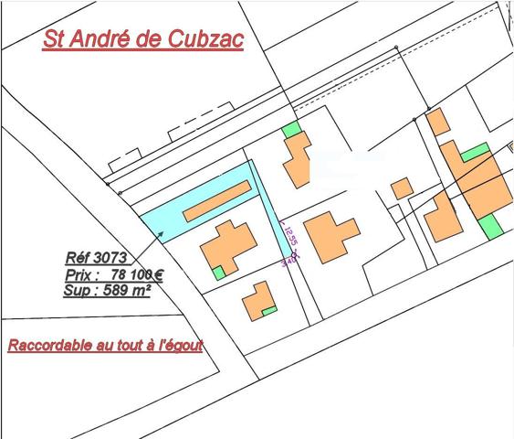 ST ANDRE DE CUBZAC TERRAIN CONSTRUCTIBLE 580 m² AVEC BÂTIMENT ENVIRON 90 m² Saint-André-de-Cubzac (33240)