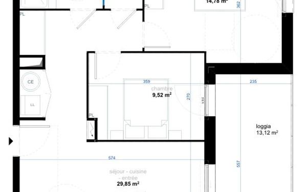 Appartement à vendre    3 pièces • 61,22 m2 Narbonne