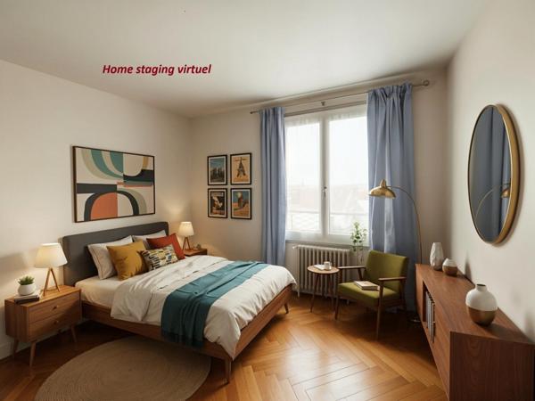 Bécon-les-Bruyères, appartement 3 pièces traversant, balcon, vue dégagée, cave