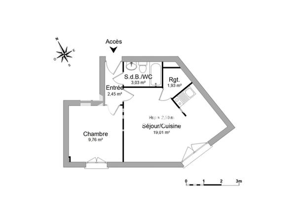 Location Appartement 2 pièces 36.18 m² - 93-99 RUE CHARLES LEGENDRE - BAT C Limoges 87000