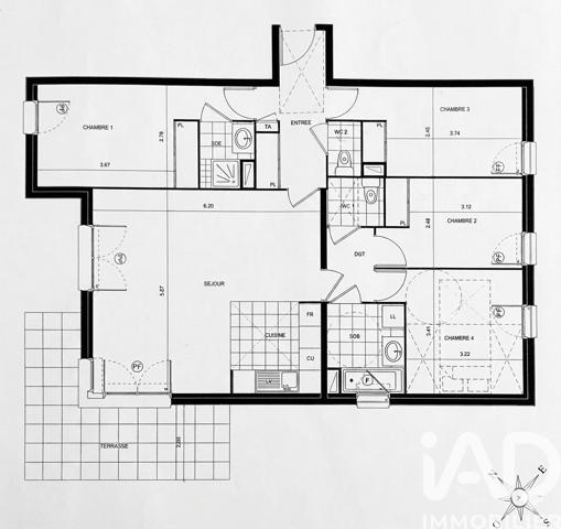 Appartement à vendre 5 pièces 101,04 m² Palaiseau