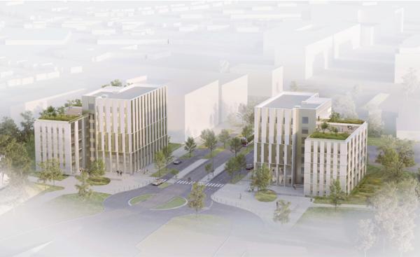 Bureaux à louer ou vendre à Saint-Herblain avec immeuble neuf attractif