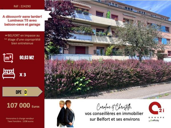 Appartement
         5 pièces
        - 91 m² Exclusivité 107 000 € *
