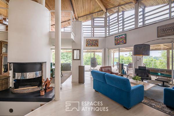 Maison d’architecte de plain-pied avec piscine et vue exceptionnelle