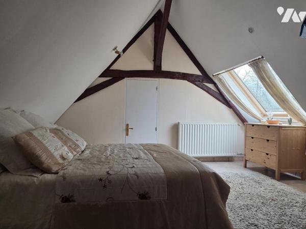 10 min de Château-Gontier. Une longère + un gîte. Terrain de 3.3ha avec plan d'eau de 12.400m².