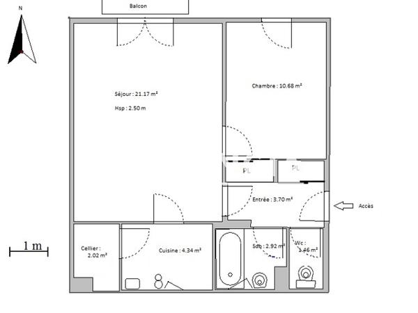Location Appartement 2 pièces 46.29 m² - 114 RUE DE L'ORMEAU Cadaujac 33140