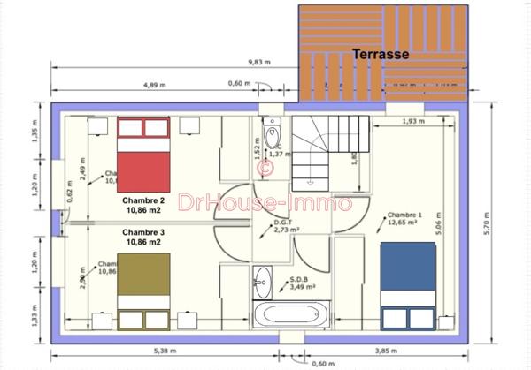 Maison à vendre 5 pièces de 124 m²