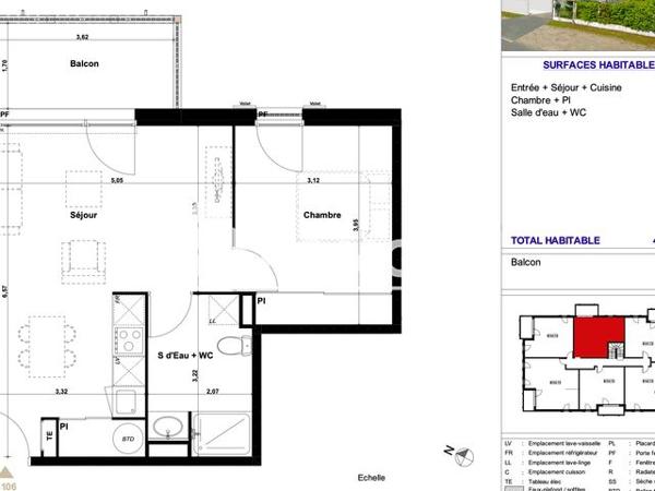 Location Appartement 2 pièces 45.45 m² - 79 ROUTE DE BORDEAUX Audenge 33980