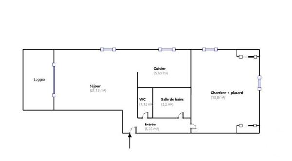 Appartement F2 à vendre  2 pièces - 50,12 m2 BEAUSOLEIL - 06