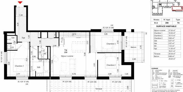 Appartement à vendre 4 pièces 78 m² Toulouse