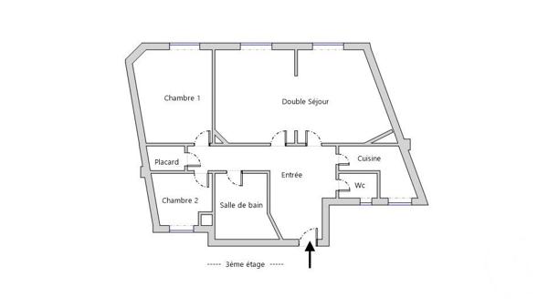 Appartement F4 à vendre  3 pièces - 68,27 m2 PARIS - 75012