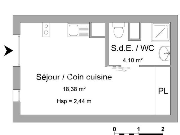 Location Studio 22.5 m² - 7 VENELLE DE L'ORNEAU - 75 COURS PASTEUR Saint Martin De Re 17410