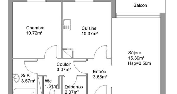 À vendre Appartement 2 pièces 50.35 m² - Limoges 87000