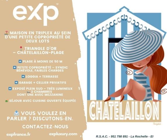 Maison en triplex au sein d’une petite copropriété de deux lots-Triangle d’Or de Châtelaillon-Plage