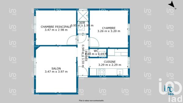 Appartement 3 pièces de 42 m² à Igny (91430)