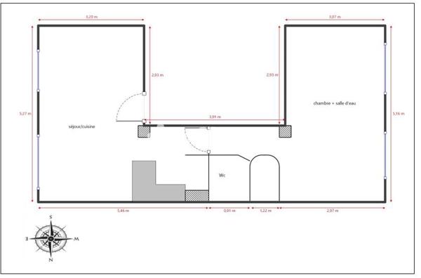 Appartement 2 pièces - 42 m² Exclusivité efficity