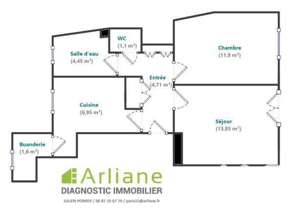 Appartement à vendre 2 pièces 45 m² Pantin