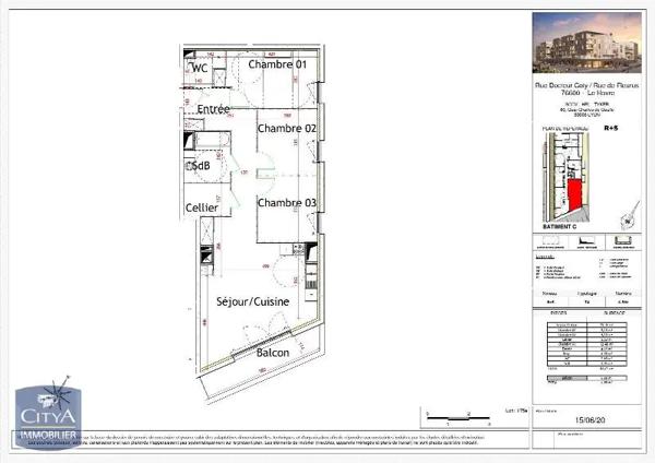 Appartement à louer 4 pièces 82.21m² Le Havre (76600)