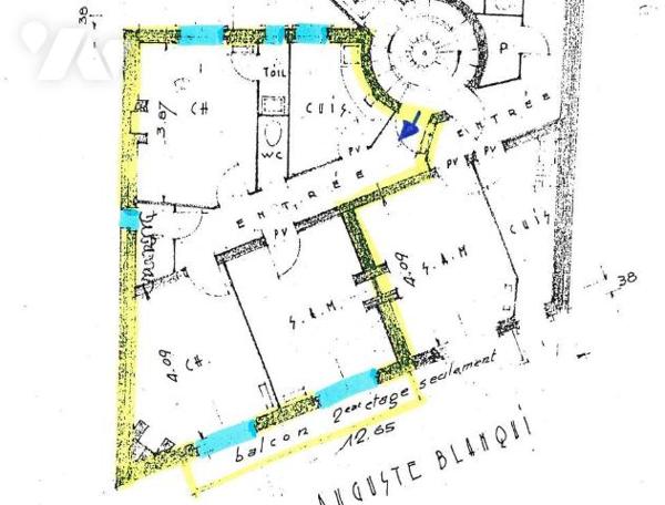 GENTILLY / GARE R.E.R. - APPARTEMENT 3 PIÈCES AVEC BALCON A RÉNOVER + CAVE
