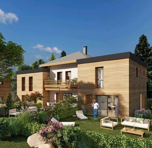Appartement à vendre 2 pièces avec jardin vue Lac et Montagnes sur SAVINES LE LAC (05) , Dans une résidence en construction style villa plein Sud ,livrable été 2026
