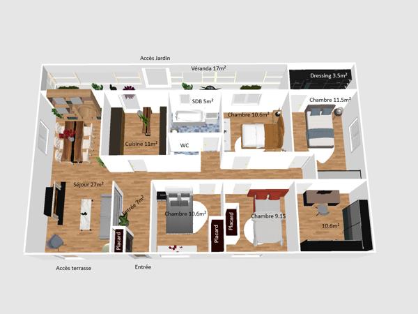 Maison
         5 pièces
        - 105 m² Exclusivité 250 000 € *