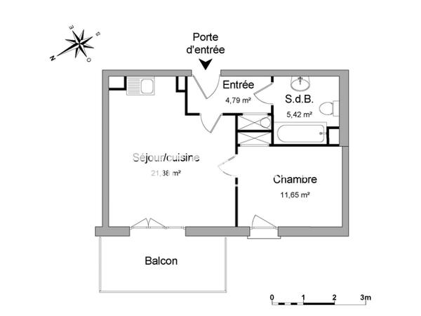 Location Appartement 2 pièces 43.24 m² - 1 IMPASSE DES HORTICULTEURS Eckbolsheim 67201
