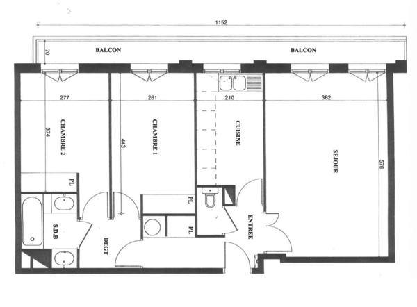 Appartement Paris 12ème  3 pièce(s) 64.40 m² Place de la Nation