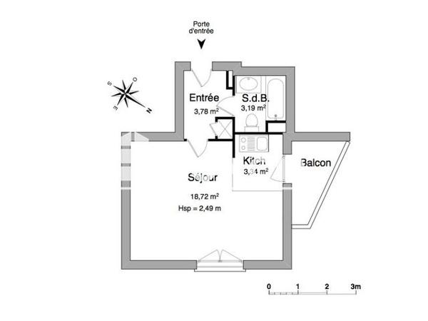 Location Studio 29.03 m² - 2 RUE GEORGES LAUFENBURGER Illkirch-graffenstaden 67400