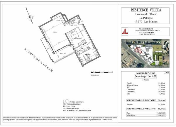 Appartement à vendre    3 pièces •  Les Mathes