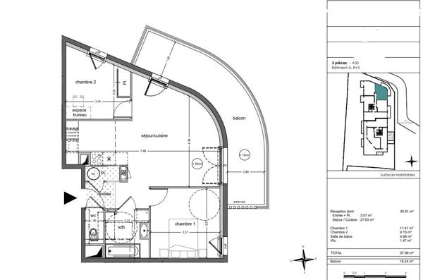 Appartement de type 3 entre Plage et Centre ville - Quartier Villes Martin à SAINT NAZAIRE