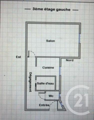 Appartement F1 à vendre  1 pièce - 26,76 m2 PARIS - 75017