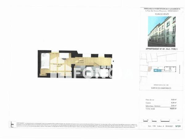 Location Studio 19.03 m² - 6 RUE DES SOEURS MACARONS Nancy 54000