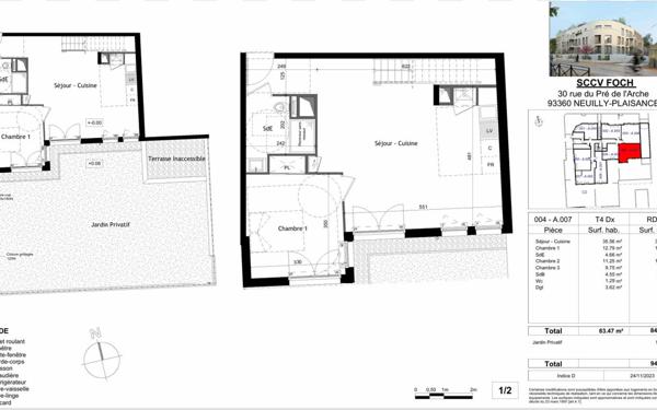 Appartement à vendre    4 pièces • 83,47 m2 Neuilly-Plaisance