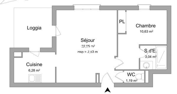 Location Appartement 2 pièces 43.79 m² - Guyancourt 78280