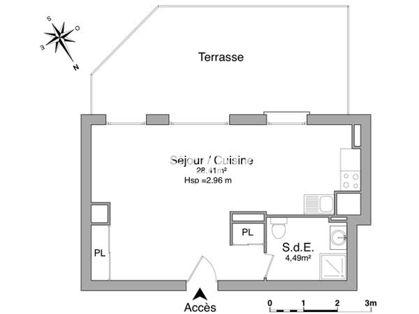Location Studio 32.9 m² - 1 IMPASSE DE L'ANCIENNE PRISON Chalon Sur Saone 71100