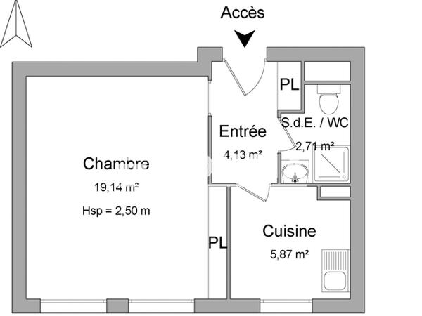 Location Studio 31.85 m² - 3 RUE MIRABEAU Brest 29200