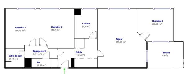 Appartement 4 pièces de 77 m² à LA PLAINE-SAINT-DENIS (93210)