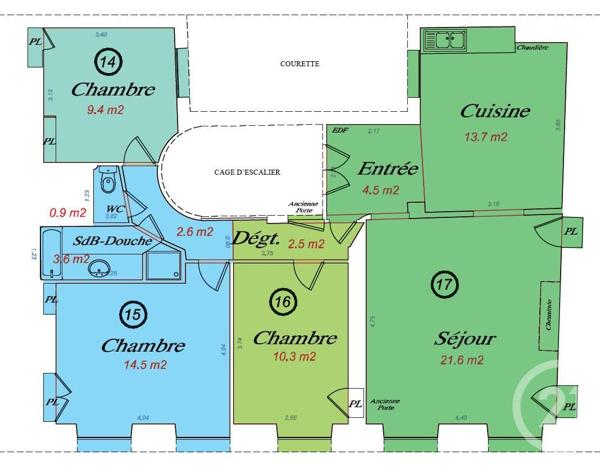 Appartement F4 à vendre  4 pièces - 83,08 m2 PARIS - 75010