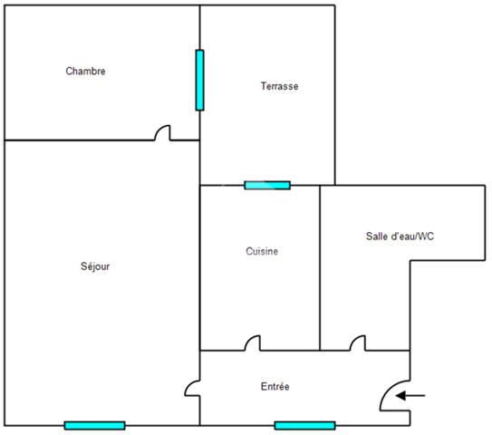 Appartement Reims 2 pièce avec cour - secteur Jacquart