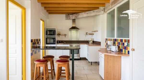 Ensemble immobilier d'exception de 380 m² hab. , piscine, dépendances et revenus locatifs Riviere saas et gourby