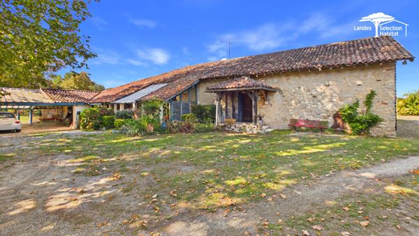 Ensemble immobilier d'exception de 380 m² hab. , piscine, dépendances et revenus locatifs Riviere saas et gourby