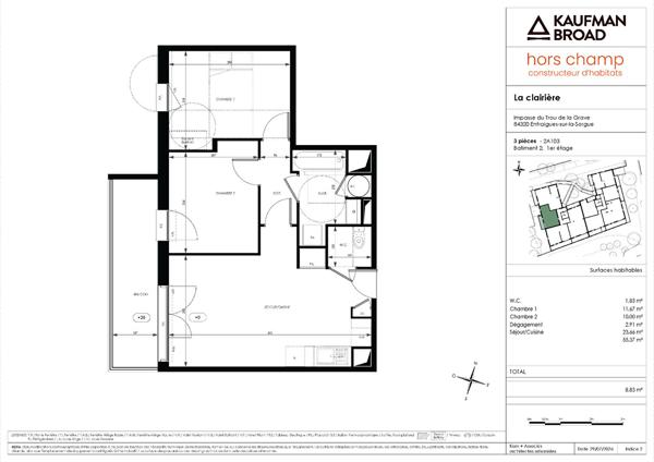 A VENDRE Entraigues Sur La Sorgue Appartement NEUF 3 pièce(s) 55.37 m²